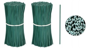 PŁASKIE DRUCIKI OGRODOWE DO SPINANIA ROŚLIN GAŁĘZI ZIELONE 20cm 200szt
