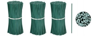 PŁASKIE DRUCIKI OGRODOWE DO SPINANIA ROŚLIN GAŁĘZI ZIELONE 10cm 300szt