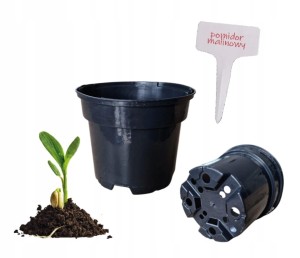 DONICZKA PRODUKCYJNA OKRĄGŁA 13cm ROZSADY UPRAWY TABLICZKA GRATIS