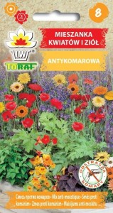 Mieszanka kwiatów i ziół ANTYKOMAROWA + TABLICZKI do opisu