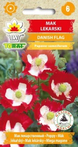 Mak lekarski DANISH FLAG Nasiona Kwiatów + TABLICZKI do opisu