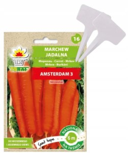 TAŚMA Nasiona Marchew jadalna AMSTERDAM 3 - taśma + TABLICZKI do opisywania