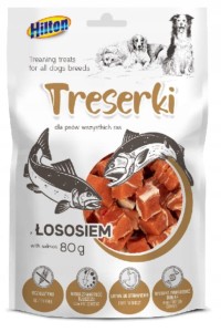HILTON MIĘSNE NATURALNE TRESERKI Z ŁOSOSIEM 80G DLA PSA