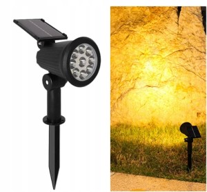 1x LAMPA REFLEKTOR LAMPKI SOLARNE OGRODOWY Czujnik zmierzchu CIEPŁE ŚWIATŁO