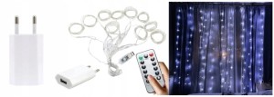 LAMPKI KURTYNA ŚWIETLNA LED 3x1M BIAŁY ZIMNY ŁADOW