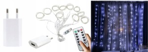 LAMPKI KURTYNA ŚWIETLNA LED 200 3x2M BIAŁY ZIMNY