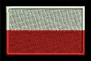 NASZYWKA EMBLEMAT FLAGA POLSKI 55x38mm Z RZEPEM