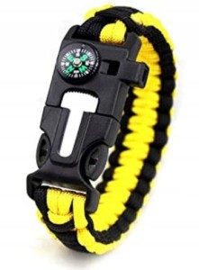 BRANSOLETKA SURVIVAL 5w1 PARACORD ŻÓŁTA