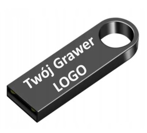 PENDRIVE PAMIEĆ PRZENOŚNA CZARNY 4GB 2.0 Z GRAWEREM LOGO TEKST