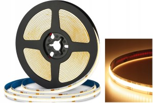 Taśma LED Neon COB 24V 320 diod 3000K barwa CIEPŁA HOMOGENICZNA 8MM 10m