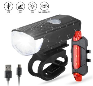 LAMPKA ROWEROWA LED Zestaw Tył Przód na USB 2 szt.