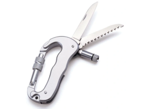 MULTITOOL LATARKA BRELOK Karabińczyk NÓŻ SURVIVAL